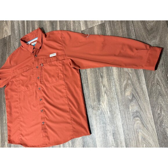 MAGELLAN MENS OUTDOOR SHIRT ROLL TAB SLEEVE 2XL FISHING GEAR BURNT ORANGE - Picture 3 of 11
